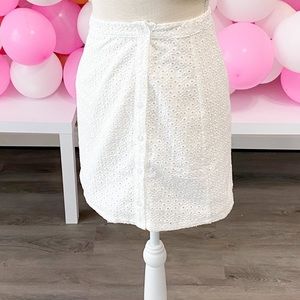 White eyelet button down skirt🤍✨